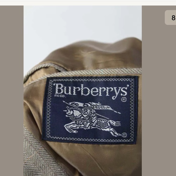 BURBERRYS VINTAGE WOOL HERRINGBONE BLAZER SIZE 40L - Picture 5 of 8